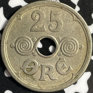 1933 Denmark 25 Ore Lot#D4296 Key Date!