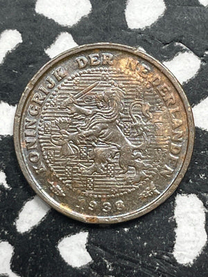 1936 Netherlands 1/2 Cent Half Cent Lot#M1283
