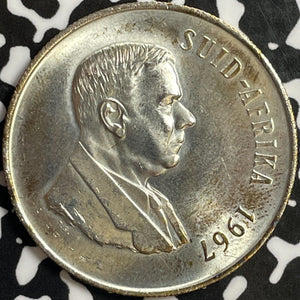 1967 South Africa 1 Rand Lot#D3032 Silver! High Grade! Beautiful!