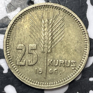 1946 Turkey 25 Kurus Lot#D4445