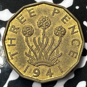 1941 Great Britain 3 Pence Threepence Lot#M4007 Nice!