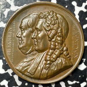 1833 France/U.S. Franklin/Montyon Bronze Medal Lot#JM5666 Sch. GM-53. 42mm