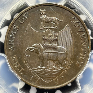 1797 G.B. Warwickshire Kempson's 1/2 Penny Conder Token PCGS MS63BN Lot#G5881