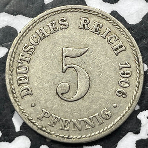 1906-A Germany 5 Pfennig (16 Available) (1 Coin Only)