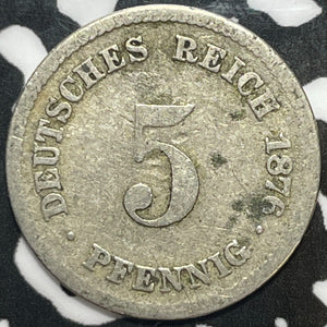 1876-D Germany 5 Pfennig Lot#M7918