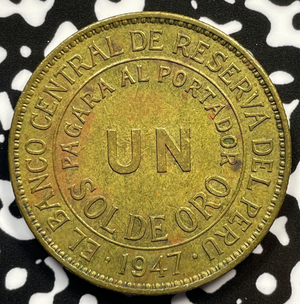 1947 Peru 1 Sol Lot#M3332
