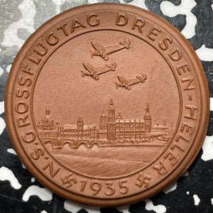 1935 Germany Dresden Air Show Porcelain Medal Lot#JM5586 36mm