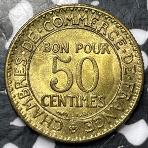 1921 France 50 Centimes Lot#D6801 High Grade! Beautiful!