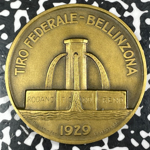 1929 Switzerland Ticino Shooting Festival Medal Lot#B1619 Original Box, 50mm