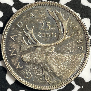 1937 Canada 25 Cents Lot#D4359 Silver! High Grade! Beautiful!