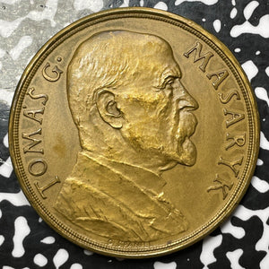 1935 Czechoslovakia Tomas Masaryk 85th Birthday Medal Lot#OV899 49mm