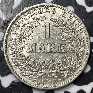 1910-G Germany 1 Mark Lot#D6839 Silver! Nice! Better Date
