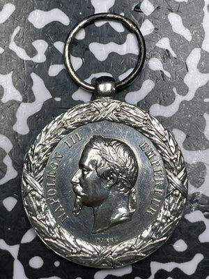 1859 France Napoleon III Italian Campaign Medal Lot#JM6404 Silver! 30mm