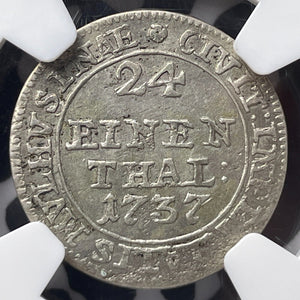 1737 Germany Muhlhausen-Thuringen 1/24 Thaler NGC AU58 Lot#G6253 Silver!