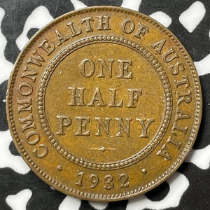 1932 Australia 1/2 Penny Half Penny Lot#M8133