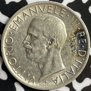 1927 Italy 5 Lire Lot#D3077 Silver!