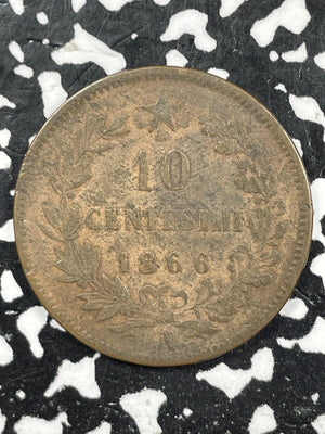 1866-N Italy 10 Centesimi Lot#M2846