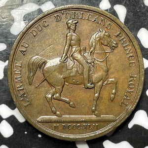 1842 France Duke of Orleans Medal Lot#M9205 28MM