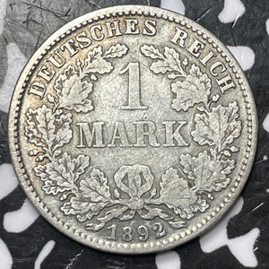 1892-D Germany 1 Mark Lot#D6828 Silver! Better Date