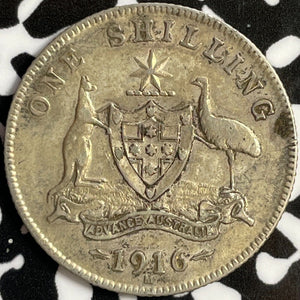 1916 Australia 1 Shilling Lot#D1594 Silver!