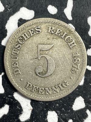 1875-F Germany 5 Pfennig Lot#M0822