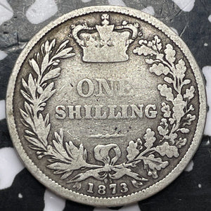 1873 Great Britain 1 Shilling Lot#D4024 Silver! Die#93