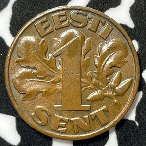 1929 Estonia 1 Sent Lot#M4556 High Grade! Beautiful!