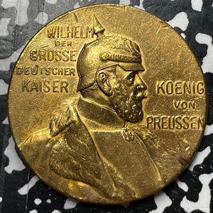 1897 Germany Prussia Wilhelm I 100th Birthday Gilt Bronze Medal Lot#JM5569 40mm