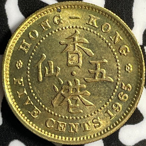 1965 Hong Kong 5 Cents Lot#D5940 High Grade! Beautiful!