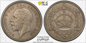 1929 G.B. 1 Crown PCGS AU55 Lot#G6678 Large Silver! S-4036, 4,994 Minted