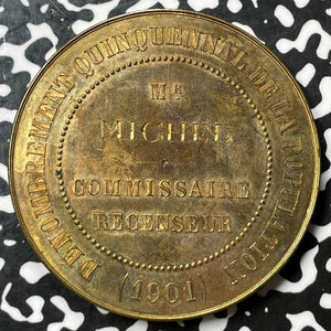 1901 France Amiens 5 Year Census Award Medal Lot#OV809 52mm