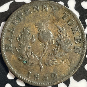 1832 Nova Scotia 1/2 Penny Half Penny Token Lot#D4340