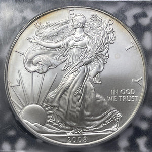 2008-W US $1 Dollar American Silver Eagle ICG SP69 Lot#G6112 .999, 1 Oz. Gem BU!