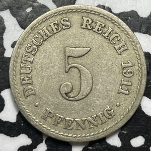 1911-A Germany 5 Pfennig (11 Available) (1 Coin Only)