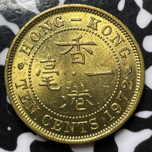 1972 Hong Kong 10 Cents Lot#M4779 High Grade! Beautiful!