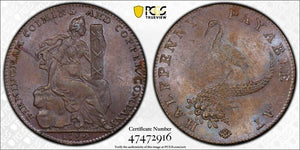 1794 G.B. Warwickshire Birmingham Coining Conder 1/2 Penny PCGS MS62BN Lot#G5176