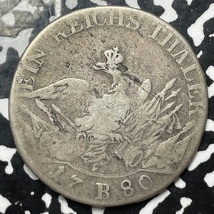 1780-B Germany Prussia 1 Thaler Lot#JM5435 Large Silver Coin!