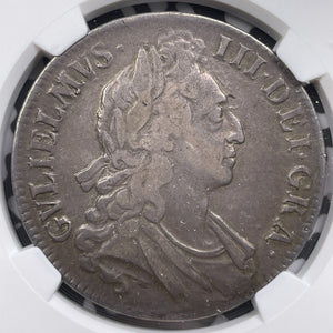 1695 Great Britain William III 1 Crown NGC VF25 Lot#G6551 Large Silver!