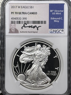 2017-W US $1 Dollar American Silver Eagle NGC PR70 Ultra CAM Lot#G6150 .999 1 Oz