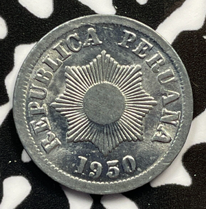 1950 Peru 2 Centavos Lot#M3619 High Grade! Beautiful!