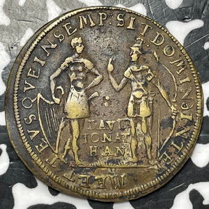 (1580s) Germany Nurnberg King David & Jonathan Jeton Lot#JM6672 Mitch-1628
