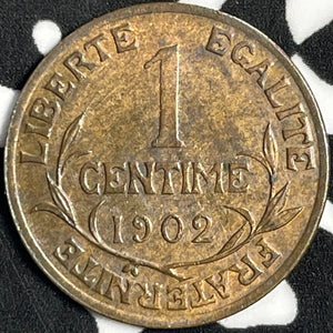 1902 France 1 Centime Lot#D4758 High Grade! Beautiful!