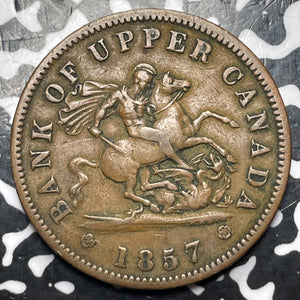 1857 Upper Canada 1 Penny Token Lot#D4575