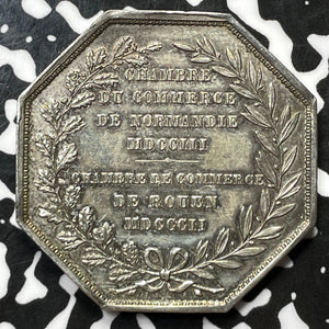 U/D France Normandy & Rouen Chambers Of Commerce Medal Lot#JM5776 Silver! 34mm