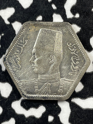 1944 Egypt 2 Piastres Lot#M2774 Silver! High Grade! Beautiful!