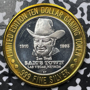 1993 U.S. Las Vegas Nevada $10 Dollars Sams Town Gaming Token Lot#OV976 Silver!