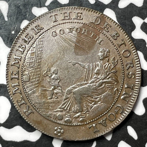 (1790's) G.B. Somerset John Howard 1/2 Penny Conder Lot#M9410 Nice! D & H 36D