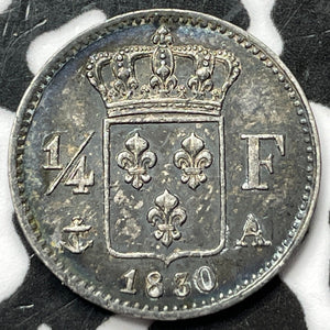 1830-A France 1/4 Franc Lot#D6735 Silver! Nice!