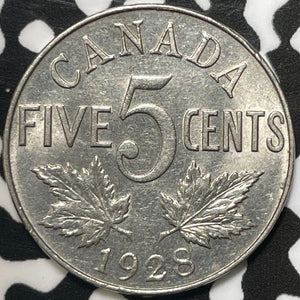 1928 Canada 5 Cents Lot#M7070 High Grade! Beautiful!