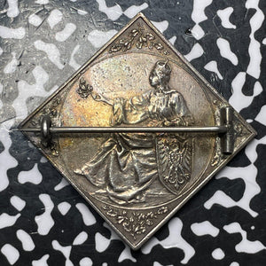 1900 Germany Dresden Shooting Festival Klippe Medal/Pin Lot#JM6313 Silver!